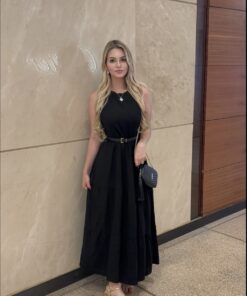 Vestido midi Alfaiataria preto