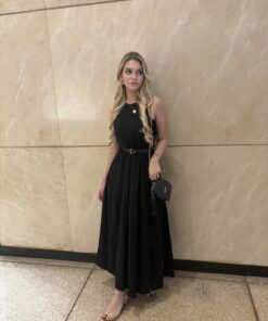 Alternative view of Vestido  midi  Alfaiataria preto